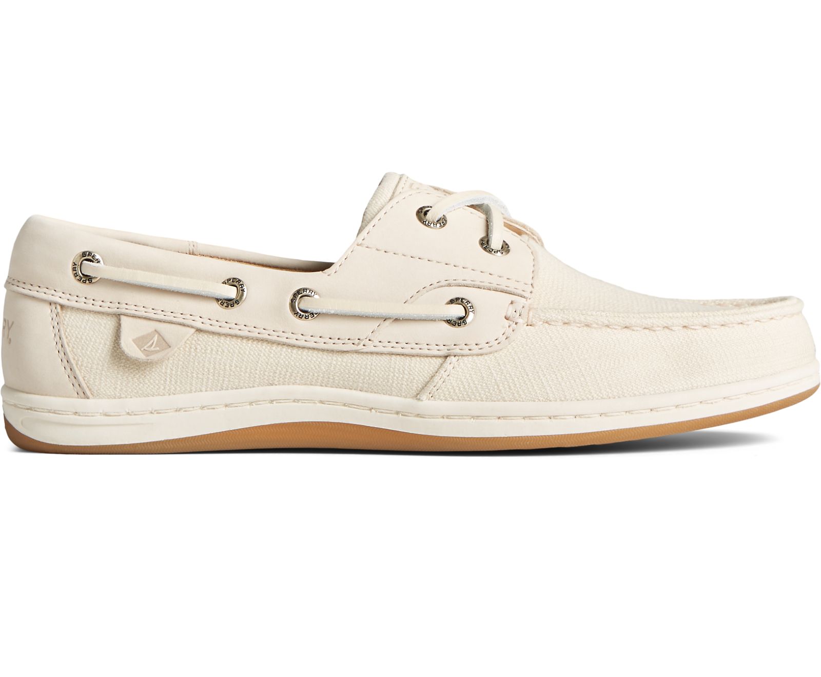 Women's Koifish Textile Boat Shoe - Ivory