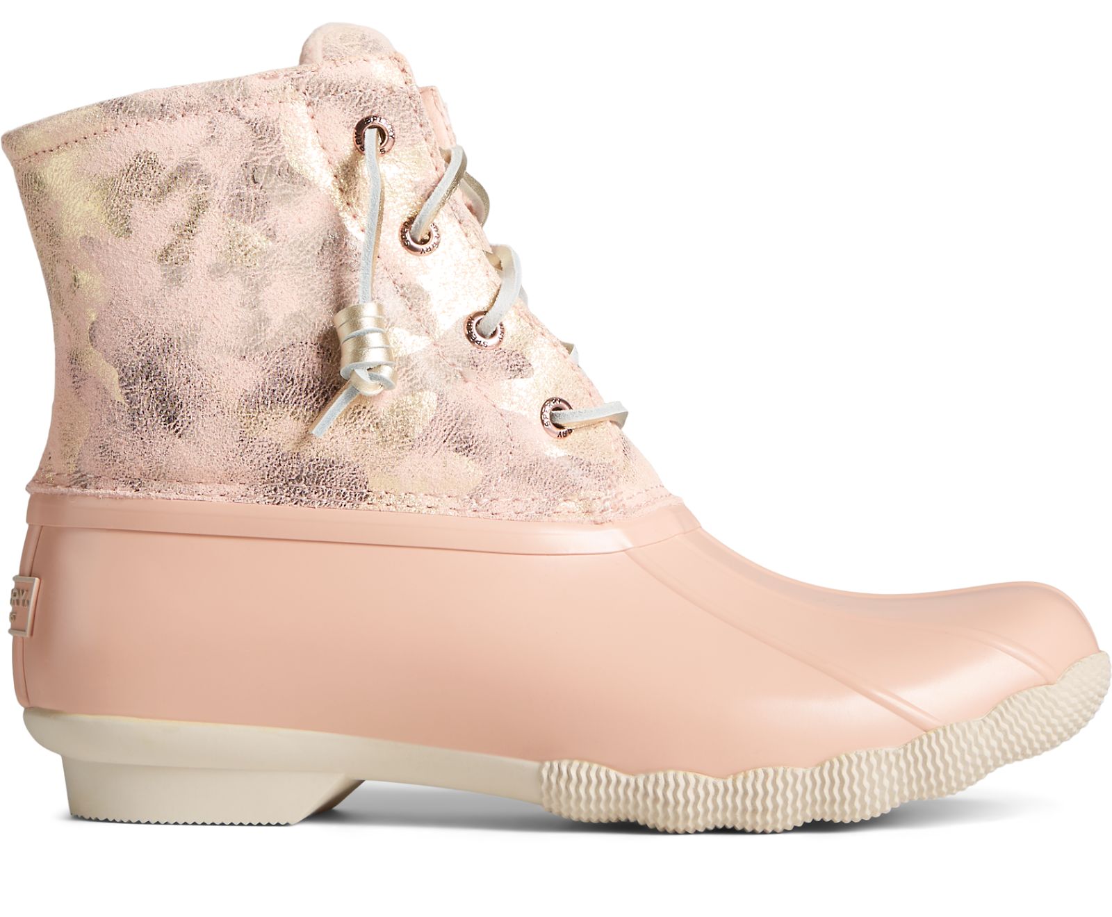 Women's Saltwater Metallic Camo Duck Boot - Blush - Click Image to Close