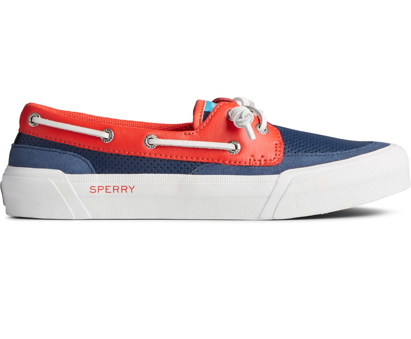 Women's Soletide 2-Eye Sneaker - Blue/Red - Click Image to Close