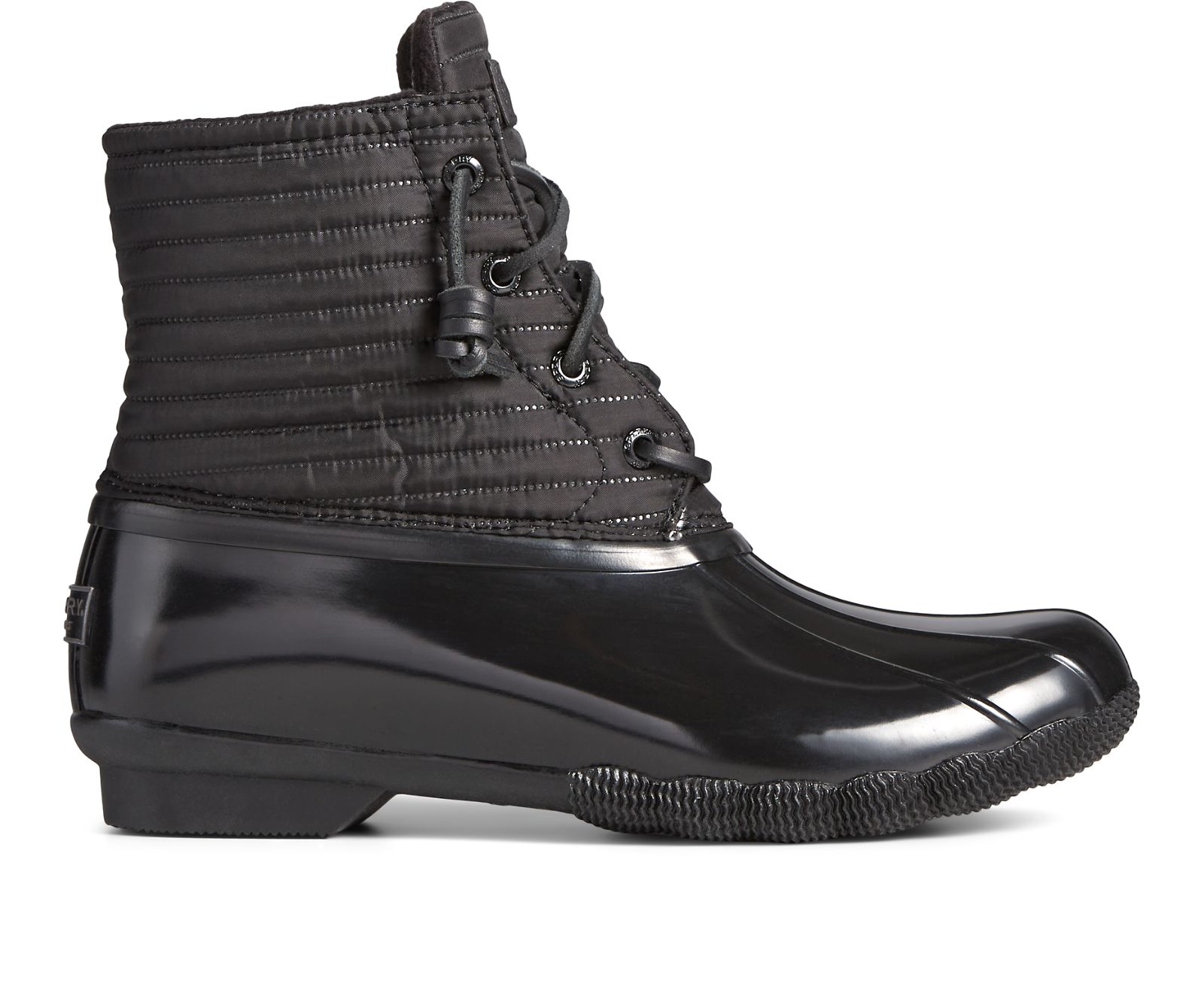 Women's Saltwater Puff Nylon Quilted Duck Boot - Black - Click Image to Close