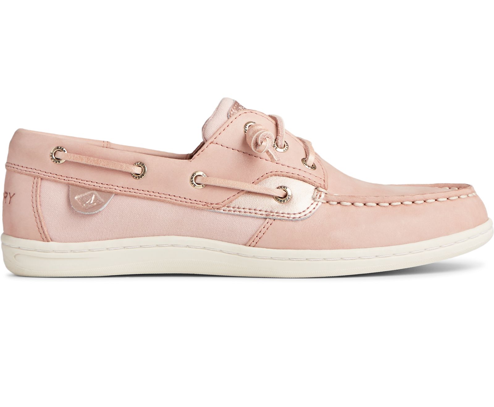 Women's Songfish Starlight Leather Boat Shoe - Blush - Click Image to Close
