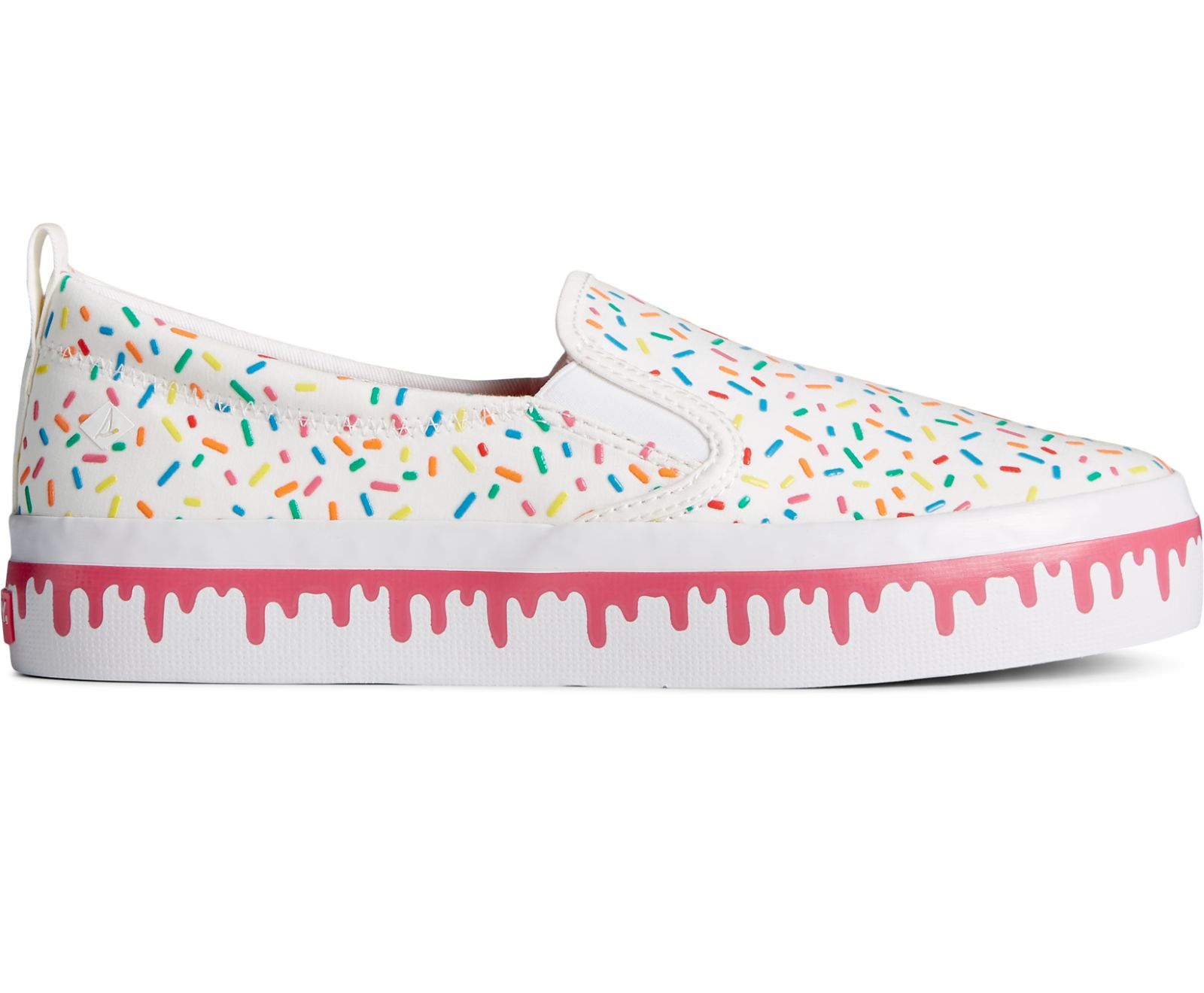 Women's Crest Twin Gore Rainbow Sprinkles Platform Slip On Sneaker - Sprinkles - Click Image to Close