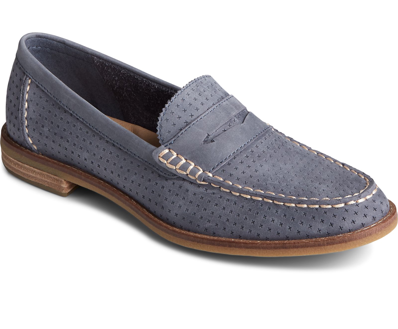 Women's Seaport Penny Perforated Leather Loafer - Folkstone