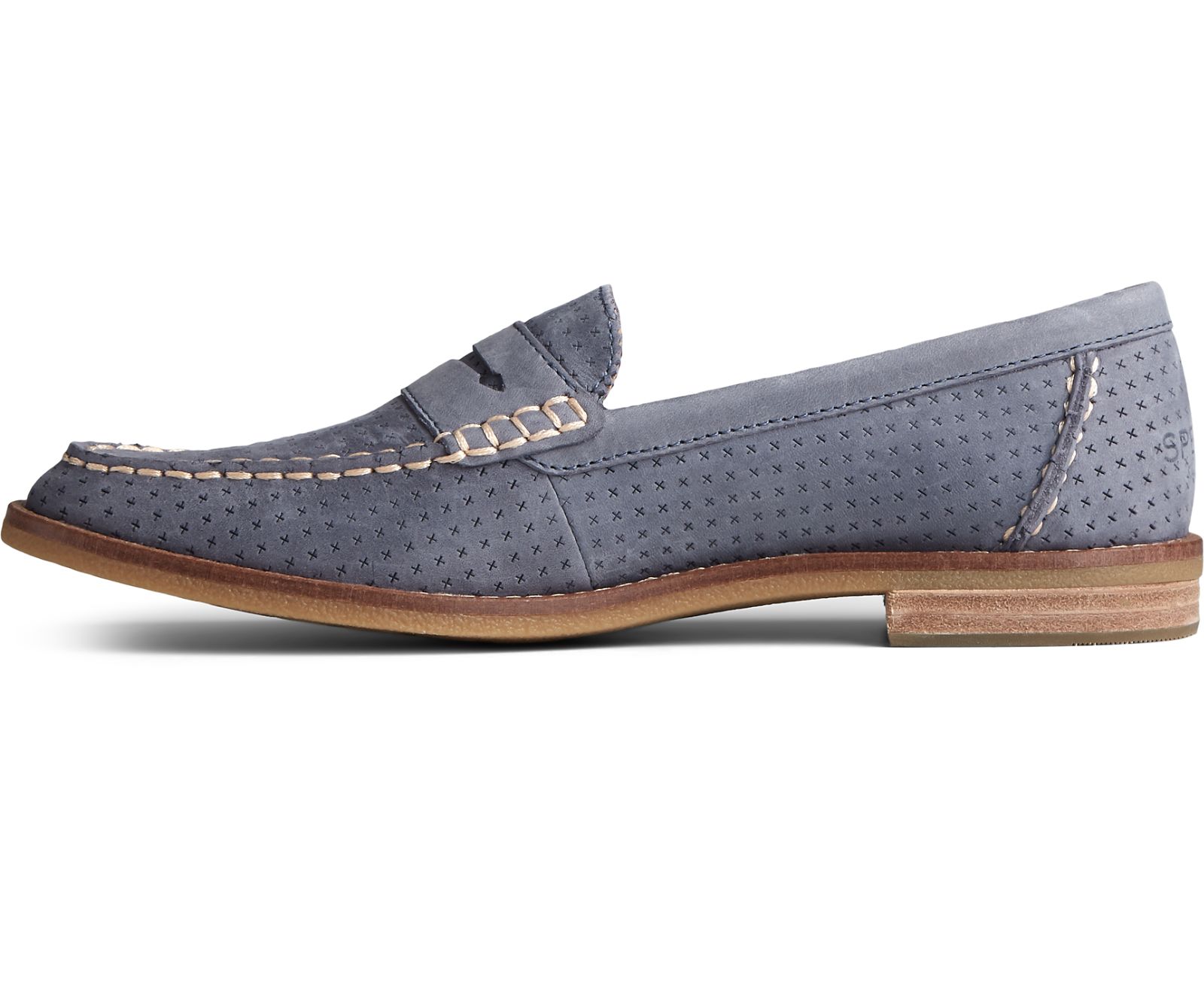 Women's Seaport Penny Perforated Leather Loafer - Folkstone