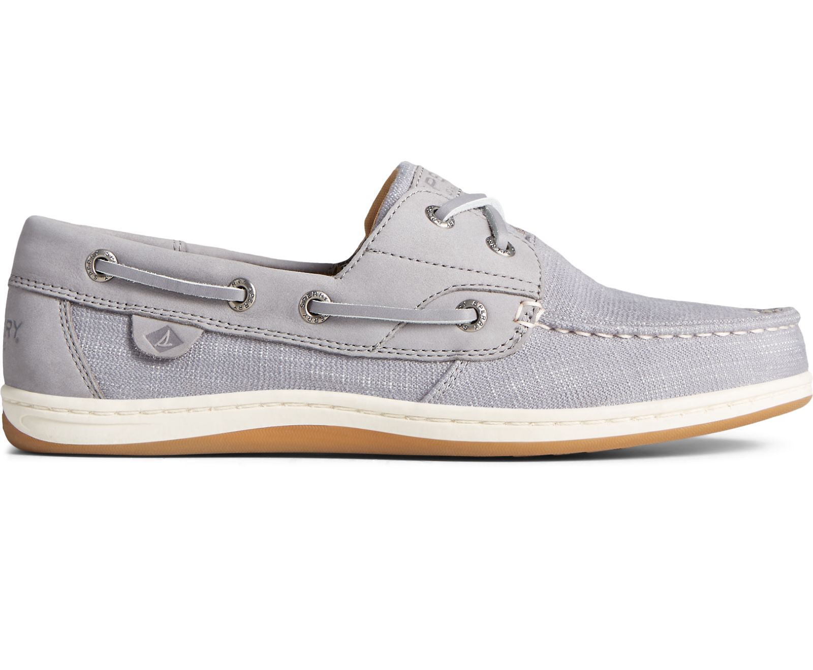 Women's Koifish Textile Boat Shoe - Grey - Click Image to Close