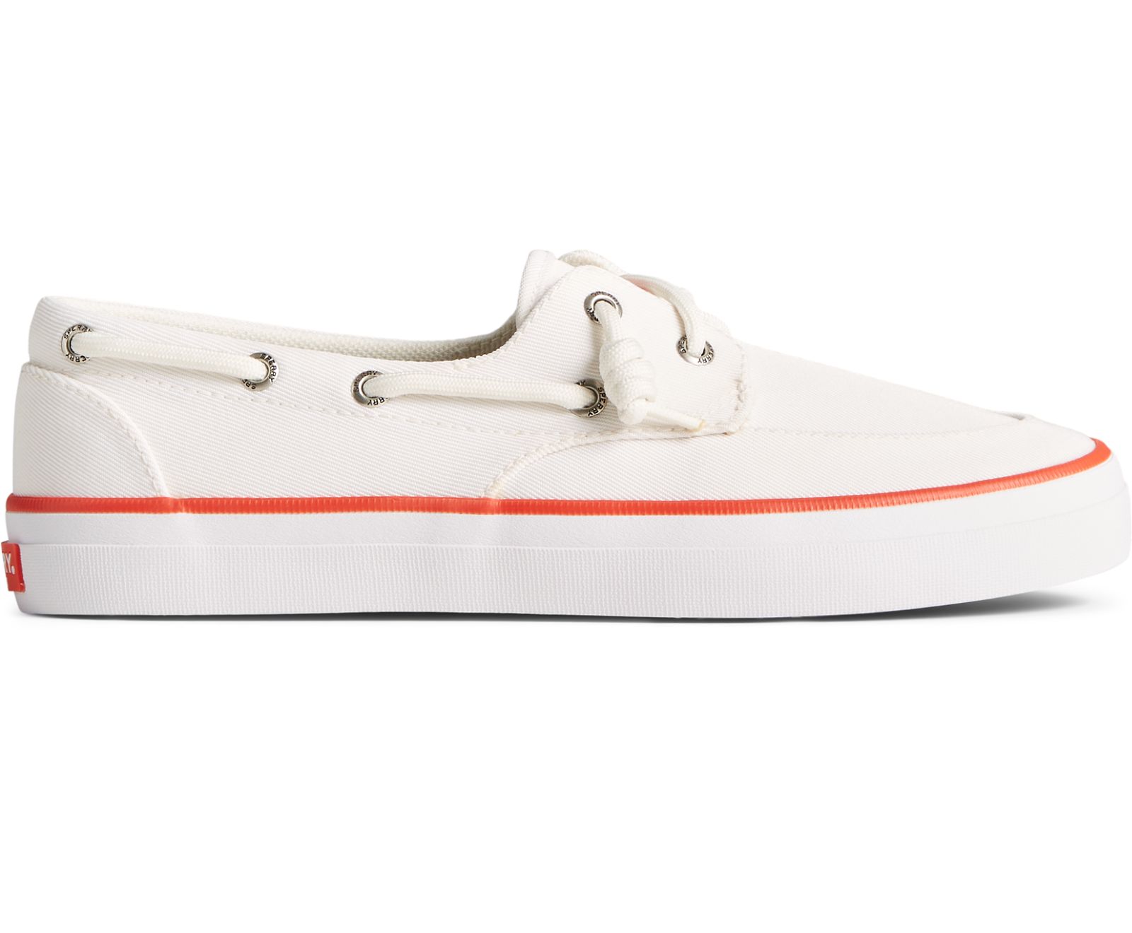 Women's Crest Boat SeaCycled Sneaker - White/Red - Click Image to Close