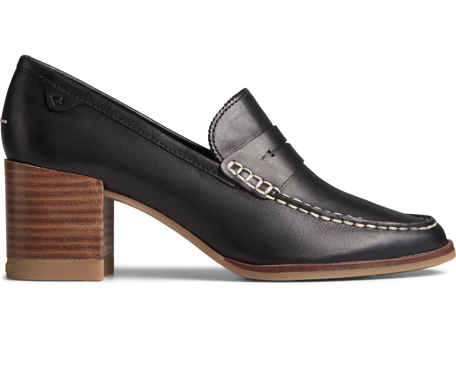 Women's Seaport Penny Heel Leather Loafer - Black