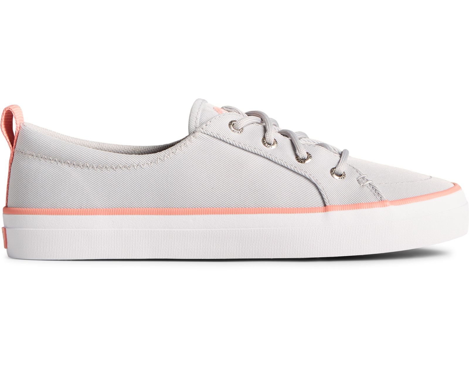 Women's Crest Vibe SeaCycled Sneaker - Grey/Pink - Click Image to Close