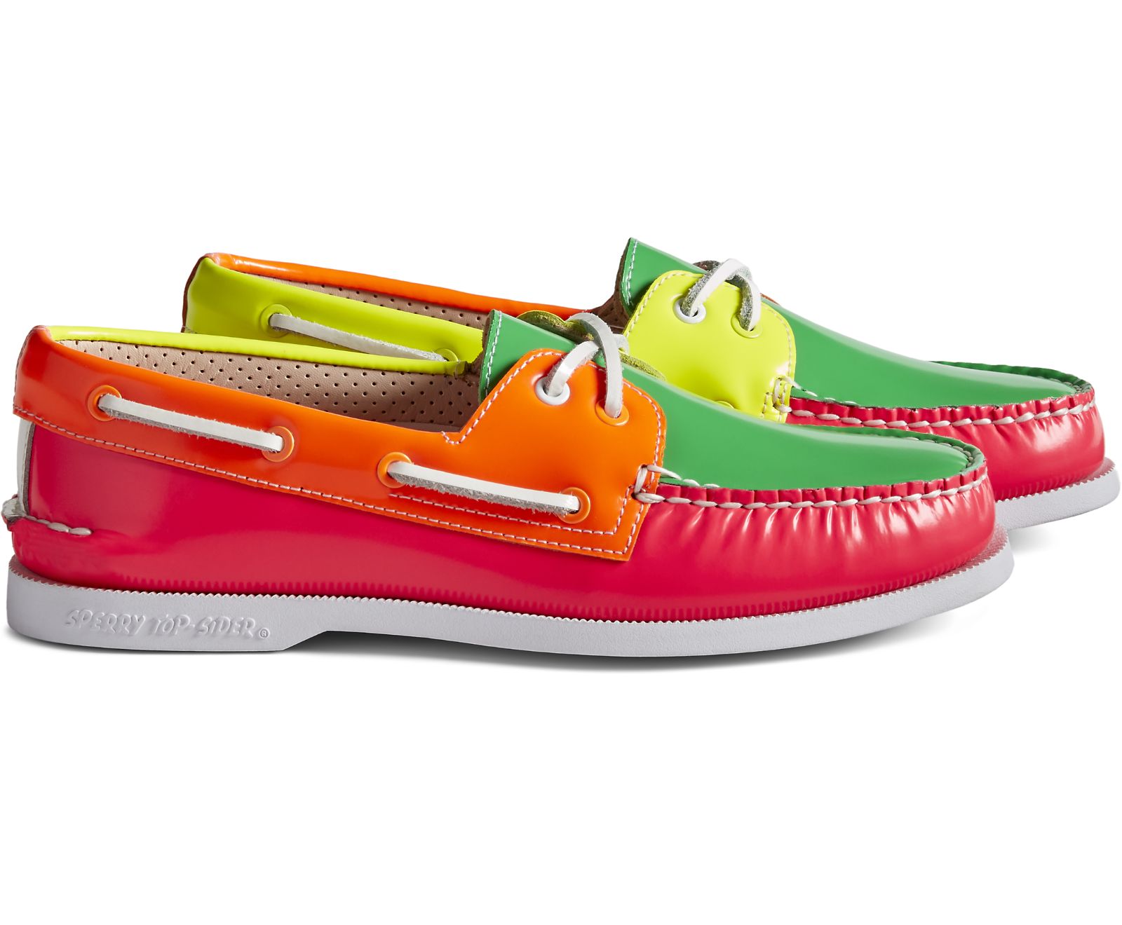 Women's Cloud Authentic Original 2-Eye Boat Shoe - Neon Multi - Click Image to Close