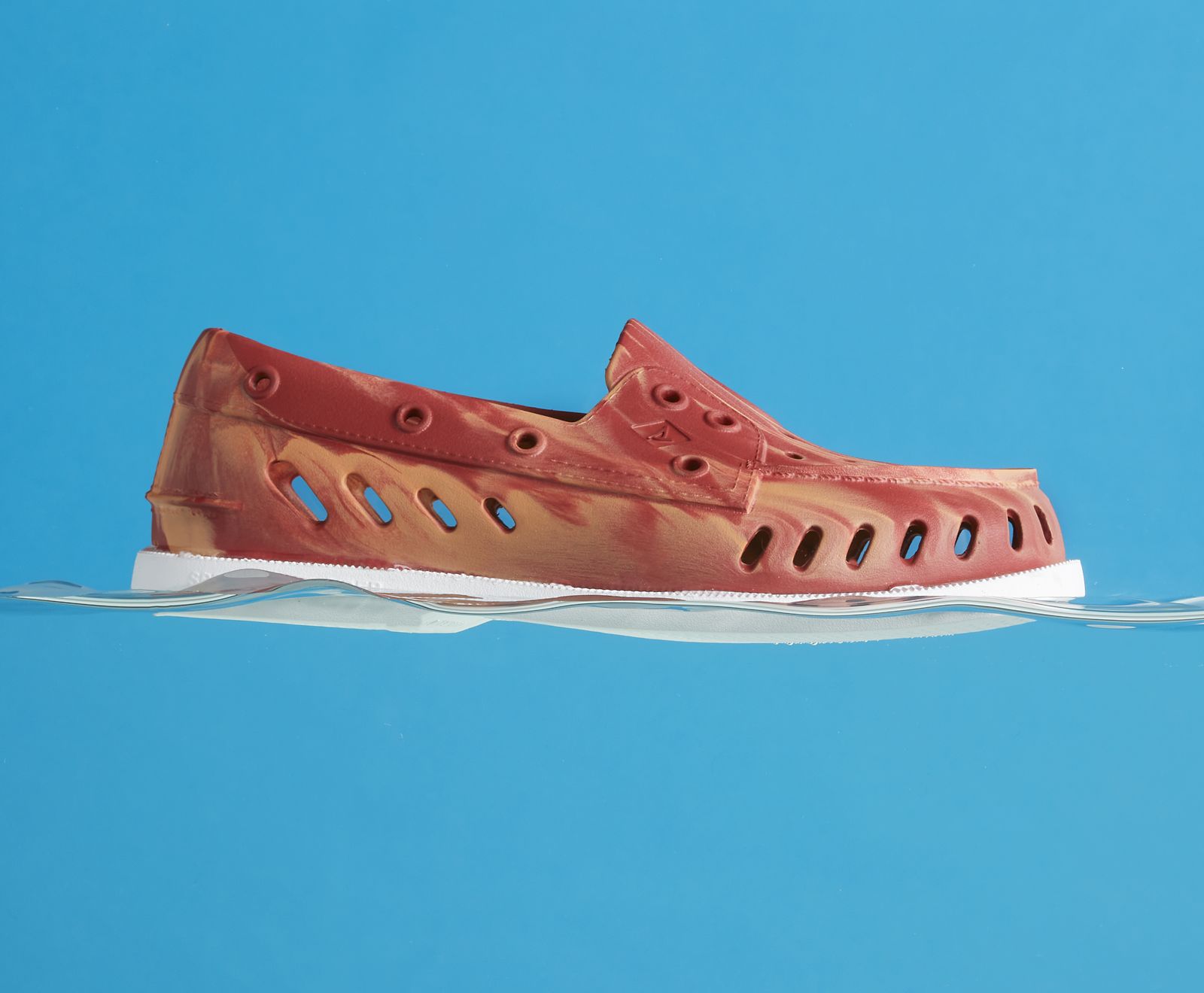 Women's Authentic Original Float Marbled Boat Shoe - Orange Multi - Click Image to Close