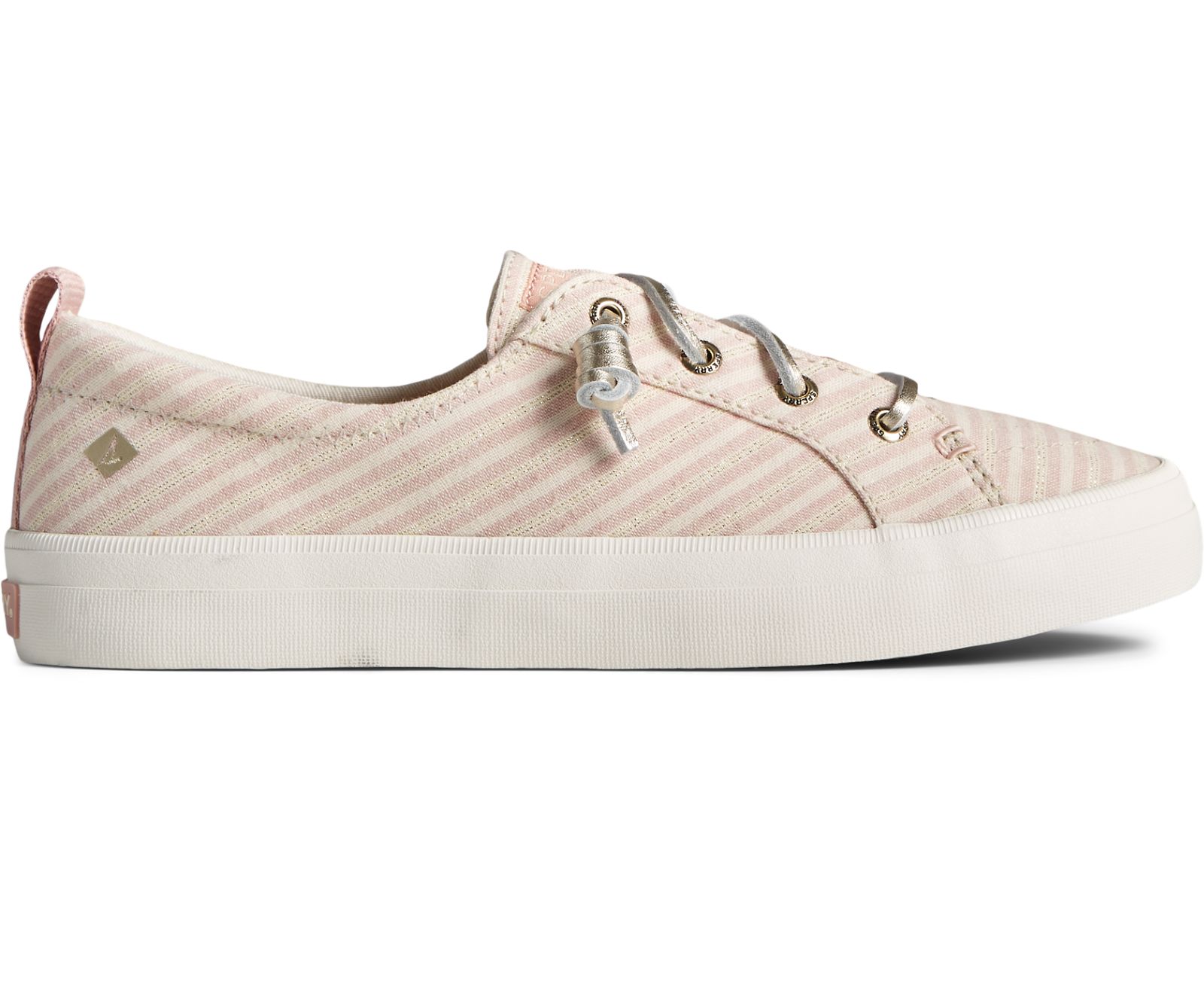 Women's Crest Vibe Metallic Stripe Sneaker - Pink - Click Image to Close