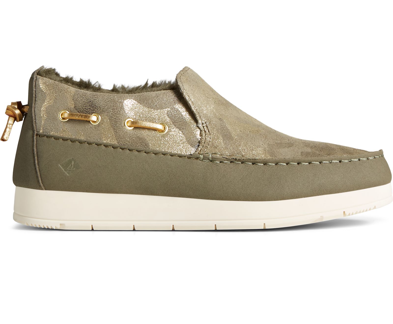 Women's Moc-Sider Metallic Camo Slip On - Olive