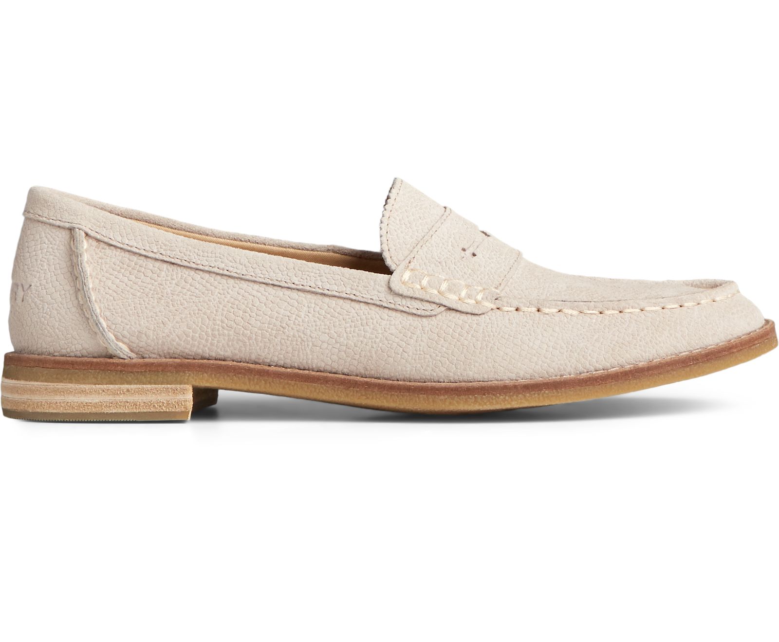 Women's Seaport Penny Serpent Leather Loafer - Ivory - Click Image to Close