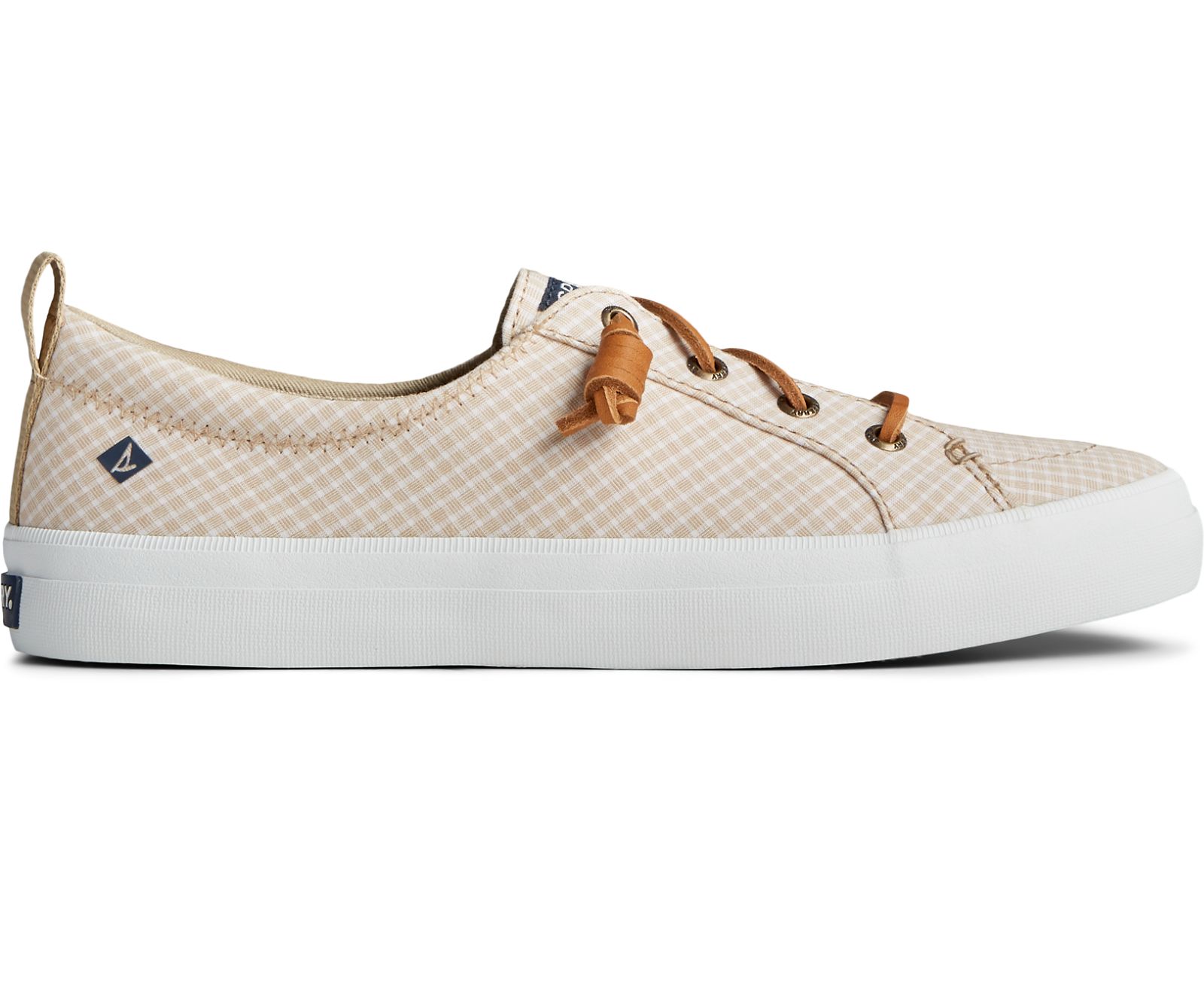 Women's Crest Vibe Mini Check Sneaker - Cornstalk/White - Click Image to Close