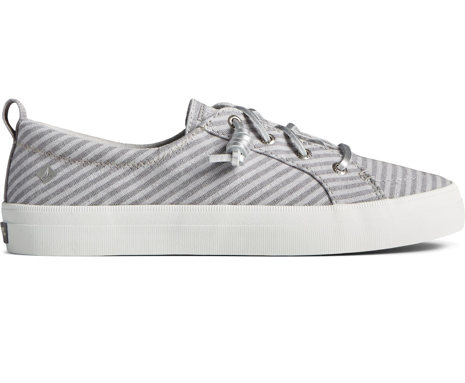 Women's Crest Vibe Metallic Stripe Sneaker - Blue/Silver - Click Image to Close